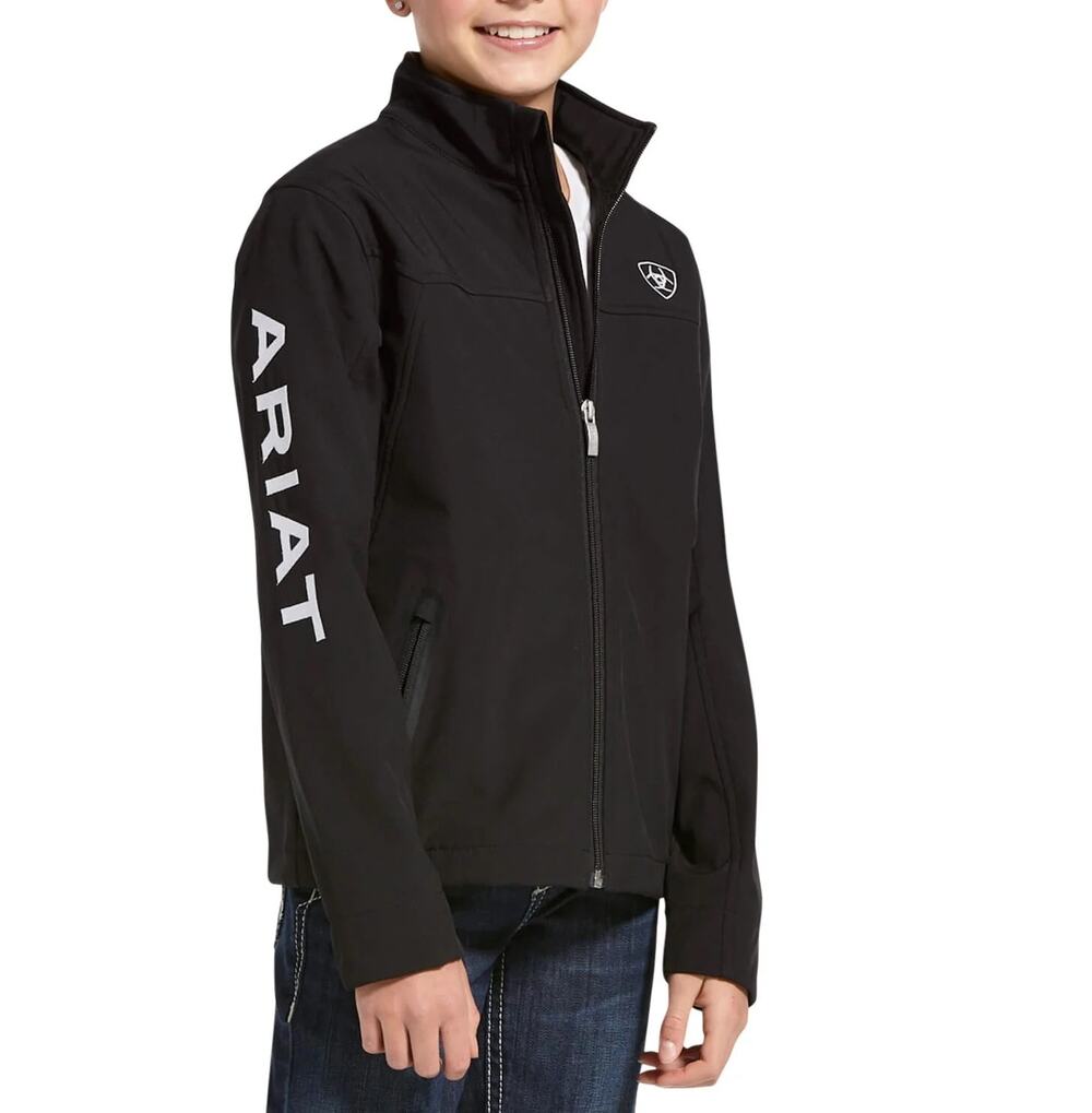 Ariat Kids Black Softshell Jacket Sz XXL(16) Zip Up Great Conditiom